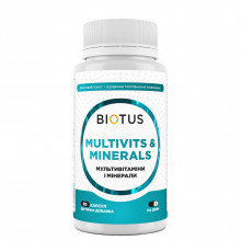 Мультивітаміни та мінерали, Multivits & Minerals, Biotus, 60 капсул