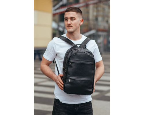 Чоловічий рюкзак для ноутбука та документів 28х42х18, сумка на спину з натуральної шкіри Tiding Bag B2-37342A