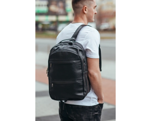 Чоловічий рюкзак для ноутбука та документів 28х42х18, сумка на спину з натуральної шкіри Tiding Bag B2-37342A