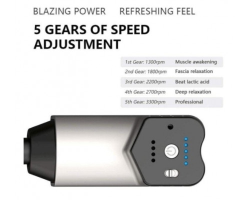 Перкусійний масажер Booster T для м'язів і тригерних точок, 6 насадок, акумулятор 2000 мАг