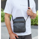 Чоловічий шкіряний месенджер 18x22x8, сумка планшет через плече Tiding Bag A25F-1519A чорний