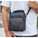 Чоловічий шкіряний месенджер 18x22x8, сумка планшет через плече Tiding Bag A25F-1519A чорний