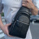 Чоловіча сумка-слінг шкіряна 18х32х7, крос боді для прогулянок Tiding Bag A25F-5060A чорна