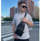 Чоловіча сумка-слінг шкіряна 18х32х7, крос боді для прогулянок Tiding Bag A25F-5060A чорна
