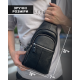 Чоловіча сумка-слінг шкіряна 18х32х7, крос боді для прогулянок Tiding Bag A25F-5060A чорна