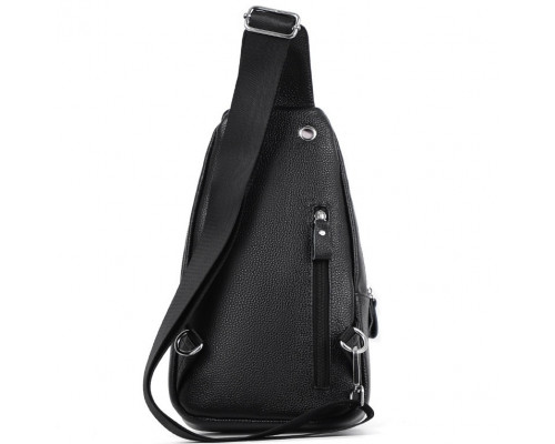 Чоловіча сумка-слінг шкіряна 18х32х7, крос боді для прогулянок Tiding Bag A25F-5060A чорна
