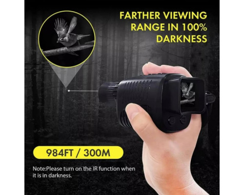 Монокуляр нічного бачення Ermenrich NS100 1-5X з функцією запису фото та відео, дальність до 300 м, на акумуляторі 3800 mAh.