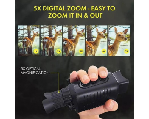 Монокуляр нічного бачення Ermenrich NS100 1-5X з функцією запису фото та відео, дальність до 300 м, на акумуляторі 3800 mAh.