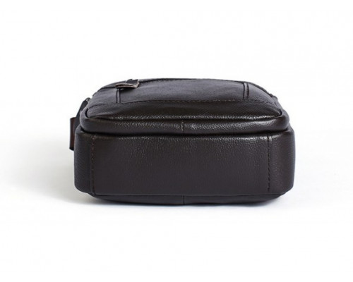 Чоловіча шкіряна сумка планшет 18х21х7, барсетка через плече Tiding Bag LA3314-1BL чорна