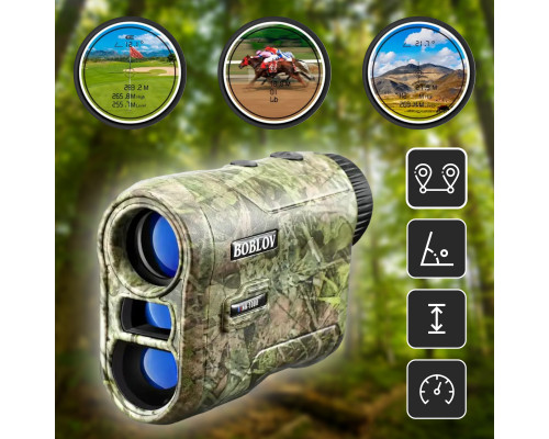 Професійний водонепроникний лазерний далекомір Boblov NK-1000 для вимірювання кута та швидкості до 1000 метрів.