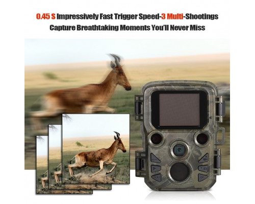 Фотопастка Suntek Mini 300 (301) — камера для охорони з датчиком руху, нічним зніманням і захистом IP66, кут огляду 70°, дальність до 20 м.