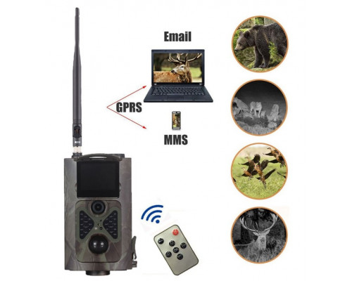 Фотопастка Suntek HC 550M/G з дальністю 25 м, кутом огляду 120°, датчиком руху, GSM модулем 3G, нічною зйомкою та можливістю запису фото і відео.