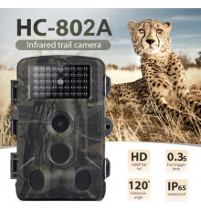 Фотопастка Suntek HC-802A з датчиком руху та нічним зніманням, огляд 120°, захист IP65, дальність 20м — ідеальна камера для охорони.