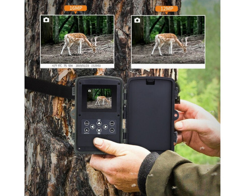 Фотопастка Suntek HC 804A з датчиком руху, нічним зйомом і захистом IP65, огляд 120°, дальність 25 м.