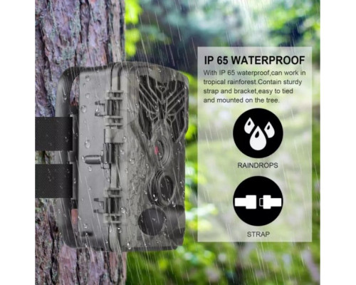 Фотопастка Suntek HC-810A з датчиком руху та нічним зніманням, огляд 120°, дальність 20 м, захист IP65. Камера для охорони території.