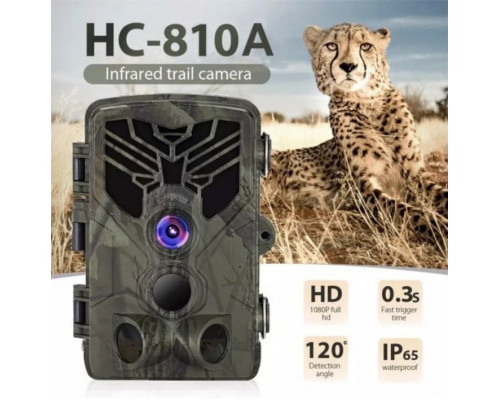 Фотопастка Suntek HC-810A з датчиком руху та нічним зніманням, огляд 120°, дальність 20 м, захист IP65. Камера для охорони території.