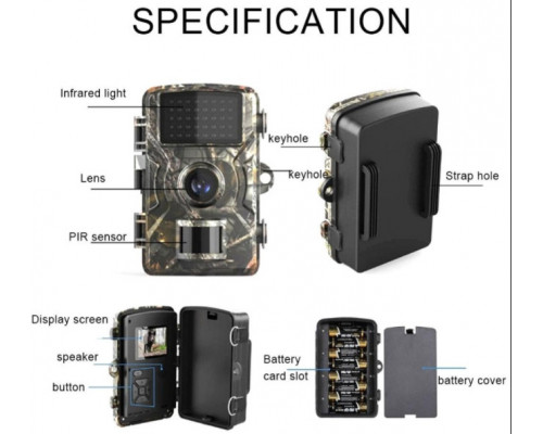 Фотопастка Suntekcam DL-100 (12 Мп, 2" дисплей), захист IP66. Камера з датчиком руху та нічною зйомкою.