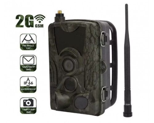 Фотопастка Suntek HC 801M з GSM модулем G2, огляд 120°, нічна зйомка, датчик руху, захист IP65, дальність 25 м.