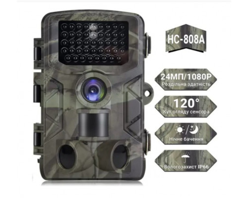 Фотопастка Suntek HC-808A з кутом огляду 120°, датчиком руху, нічним знімком та захистом IP65 — камера для охорони на відстані до 20 метрів.