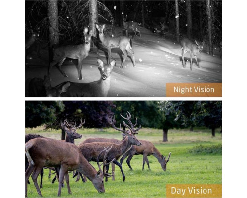 Фотопастка Suntek HC-808A з кутом огляду 120°, датчиком руху, нічним знімком та захистом IP65 — камера для охорони на відстані до 20 метрів.