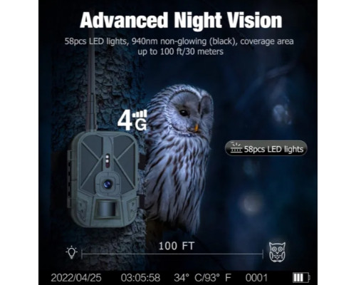 Фотопристрій HC940 LTE PRO з передачею даних, акумулятором 10000mAh, 4G, відео 4K, фото 30МП