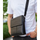 Чоловіча сумка планшет через плече 23х26х6, шкіряна барсетка Tiding Bag SK A75-181 чорна