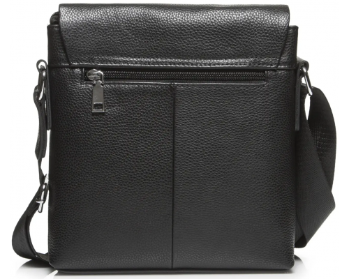 Чоловіча сумка планшет через плече 23х26х6, шкіряна барсетка Tiding Bag SK A75-181 чорна