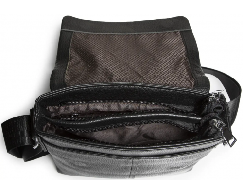 Чоловіча сумка планшет через плече 23х26х6, шкіряна барсетка Tiding Bag SK A75-181 чорна