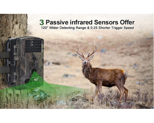 Фотопастка Suntek WiFi802 Plus з дальністю до 20 м, кут огляду 90°, захист IP65.