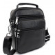 Чоловіча сумка-барсетка шкіряна 22х24х8 / месенджер на одне плече для міста та подорожей, чорний