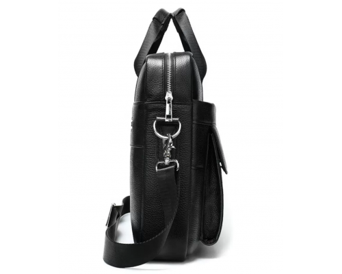 Чоловіча шкіряна сумка для ноутбука та документів 39х28х8, портфель для міста Tiding Bag RD-23134 чорний