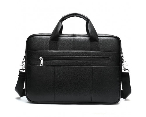 Чоловіча шкіряна сумка для ноутбука та документів 39х28х8, портфель для міста Tiding Bag RD-23134 чорний