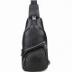 Чоловіча шкіряна сумка-слінг 17х32х7, бананка для роботи та офісу TIDING BAG - MK-96303 чорна