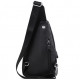 Сумка-слінг чоловіча на одне плече 18х32х7, рюкзак нагрудний з натуральної шкіри 74521 чорний