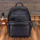 Шкіряний чоловічий рюкзак міський 30х41х12, сумка на плечі для ноутбука та документів Tiding Bag 20334 чорна