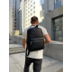 Шкіряний чоловічий рюкзак міський 30х41х12, сумка на плечі для ноутбука та документів Tiding Bag 20334 чорна