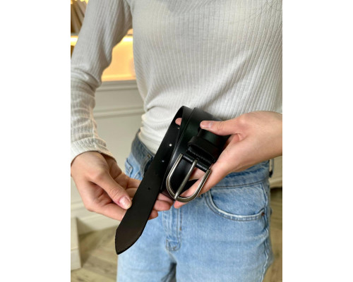 Ремінь шкіряний чорного кольору