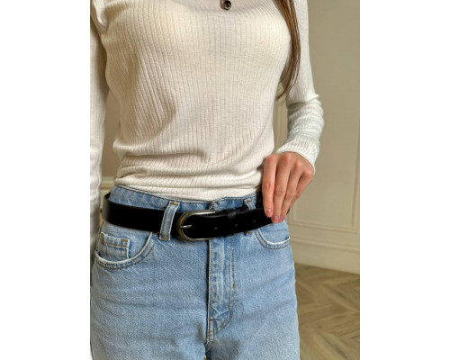 Ремінь шкіряний чорного кольору