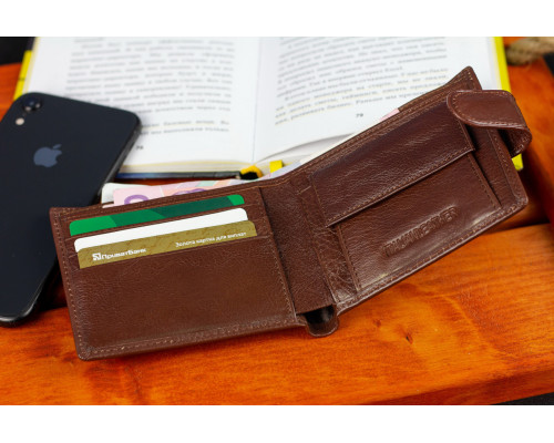 Чоловічий портмоне з натуральної шкіри ST Leather B104 Коричневий