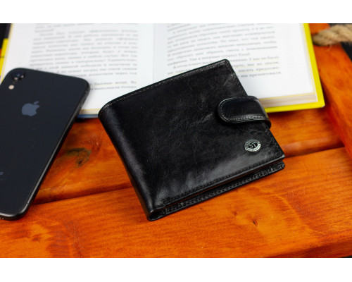 Чоловіче портмоне з натуральної шкіри ST Leather В104 Чорний
