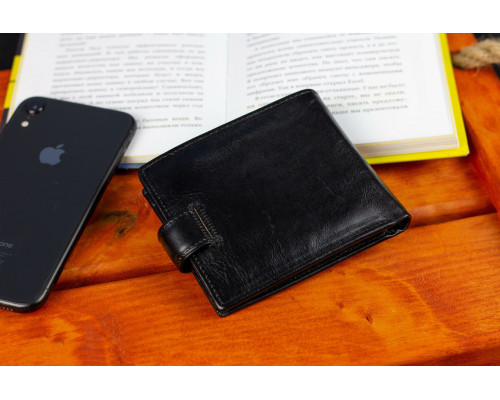Чоловіче портмоне з натуральної шкіри ST Leather В104 Чорний