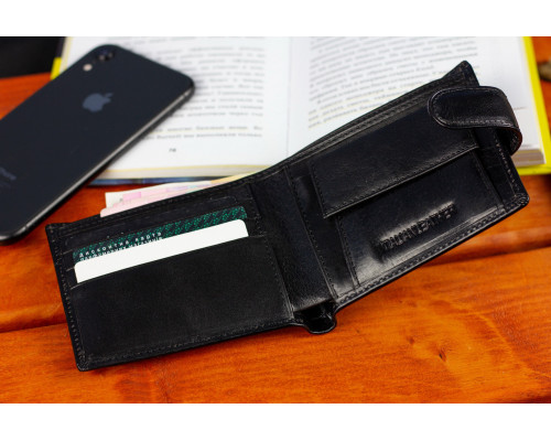 Чоловіче портмоне з натуральної шкіри ST Leather В104 Чорний