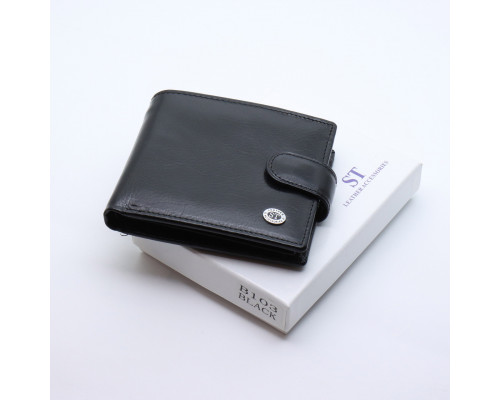 Стильне шкіряне портмоне ST Leather В 103 Чорний