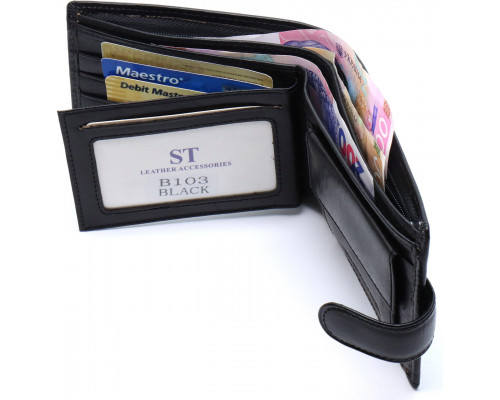 Стильне шкіряне портмоне ST Leather В 103 Чорний