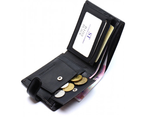 Стильне шкіряне портмоне ST Leather В 103 Чорний
