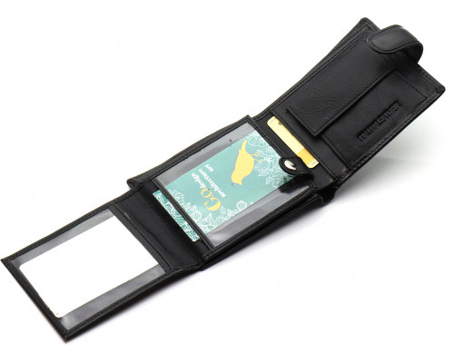 Класичне чоловіче портмоне з натуральної шкіри ST Leather ST102 Чорний