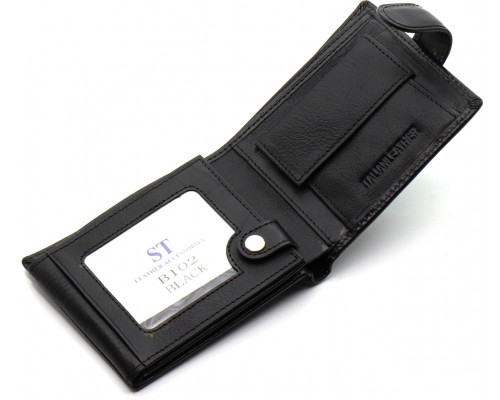 Класичне чоловіче портмоне з натуральної шкіри ST Leather ST102 Чорний