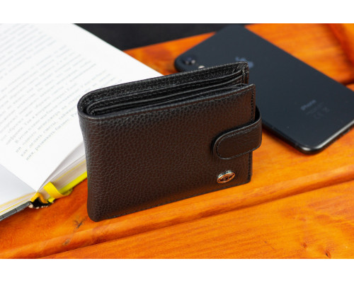 Класичне чоловіче портмоне з натуральної шкіри ST Leather ST102 Чорний