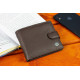 Шкіряне чоловіче портмоне на кнопці ST Leather ST104 Коричневе