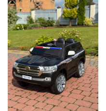 Дитячий електромобіль Поліцейський позашляховик (MP3, USB, гойдання, музика, пульт, відкривання дверцят, LED-світло), Чорний
